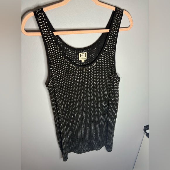 Haute Hippie Dresses & Skirts - HAUTE HIPPIE Black Rhinestone Embellishment Mini Sheath Dress